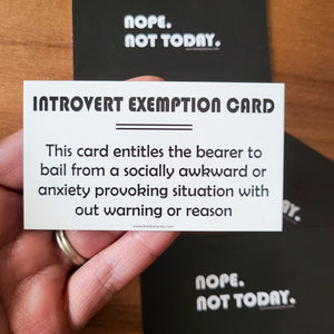Introvert Exemption Card